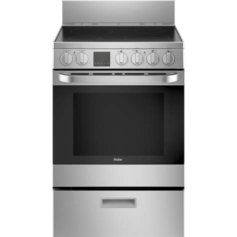 Haier 24 Inch W 29 Cu Ft Free Standing Electric Convection Range In