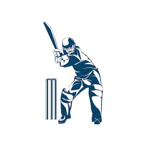 Premium Vector Cricket Player Logo Template Design