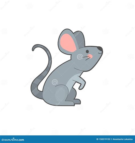 Vector Illustration Of Gray Mouse Stock Vector Illustration Of Comic