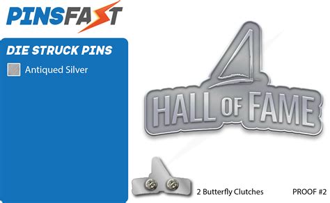 Hall Of Fame Lapel Pins Proof 2 Pins Fast