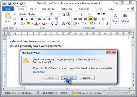 How To Recover Unsaved Documents In Office 2010