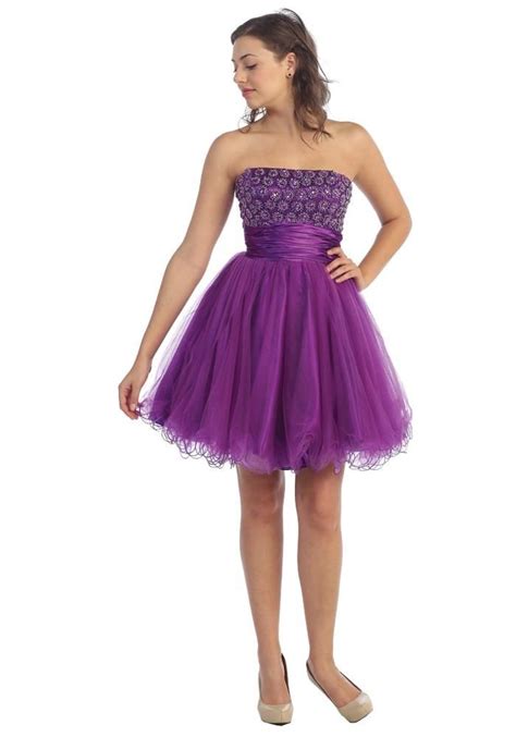 Jeweled Short Strapless Dress With Ruffled Skirt By Star Box 5116