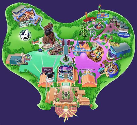 Map Of Disneyland Paris And Walt Disney Studios Disne