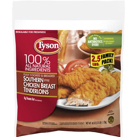 Tyson Frozen All Natural Uncooked Breaded Chicken Breast Tenderloins Ph