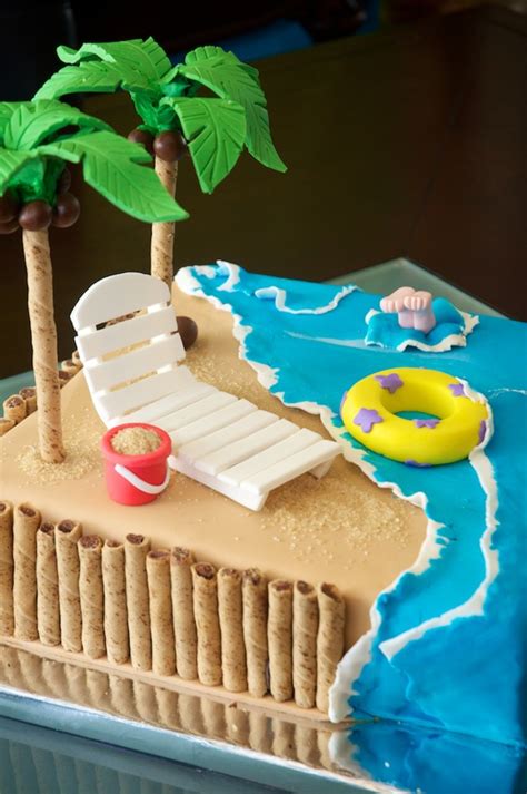 Beach Themed Cake Decorations Beach Cake For Retirement Party