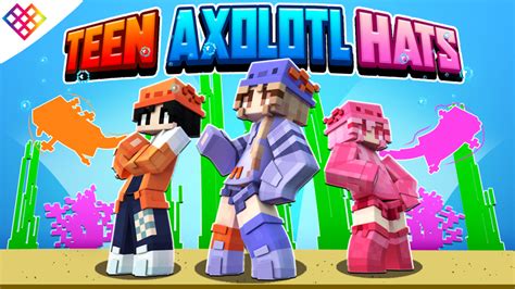 Teen Axolotl Hats By Rainbow Theory Minecraft Skin Pack Minecraft