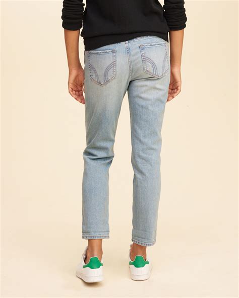 Hollister Denim Low Rise Boyfriend Jeans In Blue Lyst