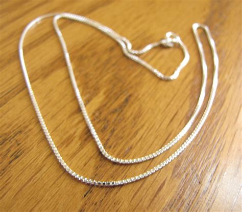 18 Box Chain Sterling Silver Box Chain 925 Thick Etsy
