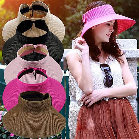 Travelwant Foldable Straw Sun Visors For Women Sun Protecetion Wide
