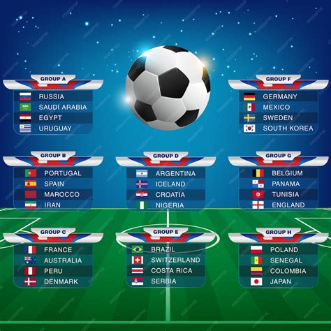 Premium Vector Russia 2018 World Cup Calendar
