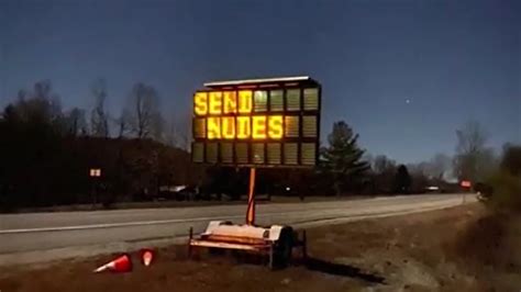 ‘send Nudes Drivers Shocked By Road Signs Racy Request Wtrf