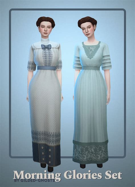 Ts4 Vintage Cc Finds — Gilded Ghosts Morning Glories Set 2 New Meshes