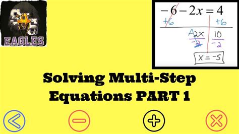 A1 2 3 Solving Multi Step Equations Lessons Blendspace