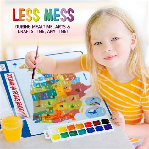 Merka Kids Placemat Silicone Placemat Map Placemats For Kids Reusable