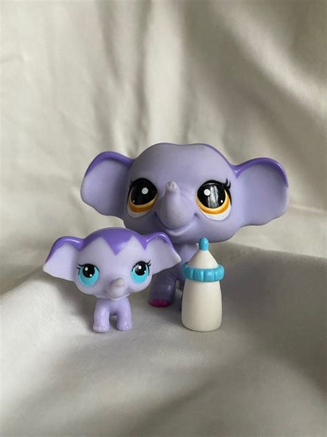Lps Littlest Pet Shop Mommy And Baby Elephant 3597 And 3598 Hobbies