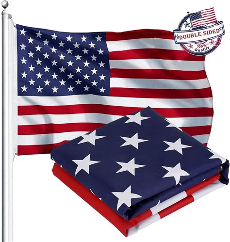 American Flag US Flag X Ft Double Sides Upgrade Ply Longest Lasting USA Flag Heavy Duty