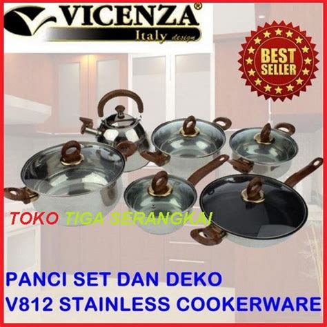 Jual Produk PREMIUM Vicenza V Stainless Cookware Panci Set Dan