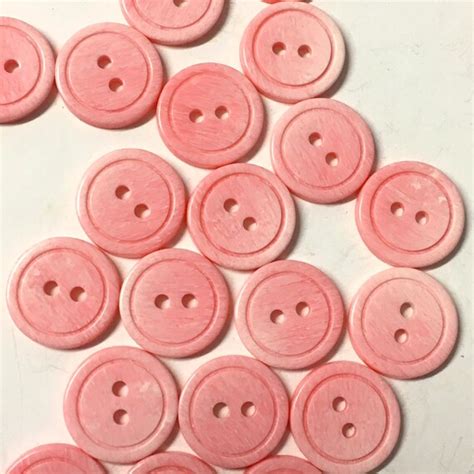 10 Pink Buttons Baby Pink Buttons 15mm Buttons Pink Resin Etsy