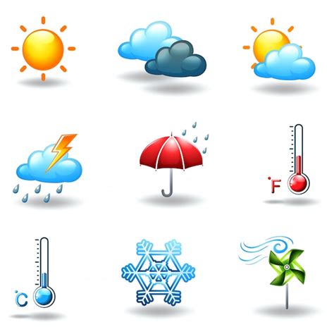 Premium Vector Illustration Of The Different Weather Conditions On A