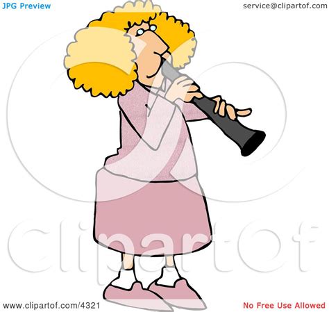 Female Clarinet Player Playing The Woodwind Clarinet