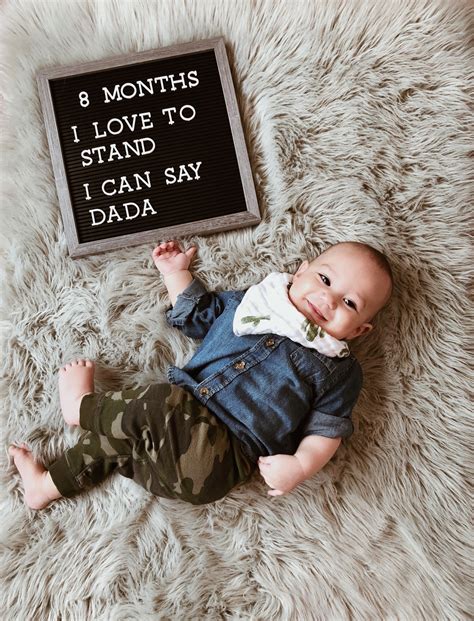 Baby Boy Monthly Photo 8 Month Milestones Baby Baby Month By Month