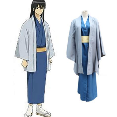 Anime Cosplay For Katsura Kotarou Gin Tama With Geta Long Gown Kimono