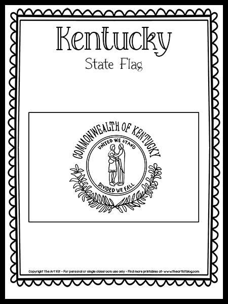 Kentucky State Flag Coloring Page Free Printable Kentucky State