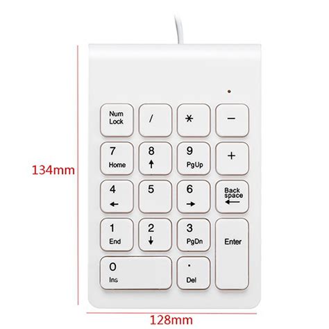 Mini Usb Wired Numeric Keypad Numpad 18 Keys Digital Keyboard For