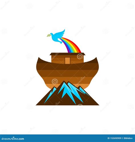 Logo Of Noah S Ark Rainbow A Symbol Of The Covenant Dove With A