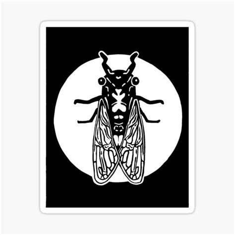 Cicada Linocut Print Sticker For Sale By Small Moss Redbubble
