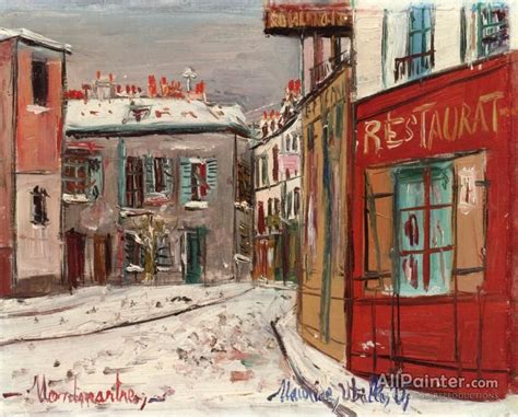 Maurice Utrillo Rue Norvins In Montmartre Oil Painting Reproductions