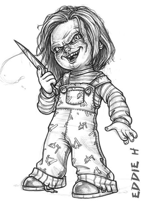 Chucky Childs Play Scary Drawings Chucky Drawing Horror Drawing