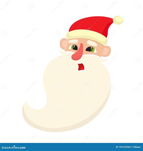Cute Santa Claus Surprised Facial Expression Vector Illustrations