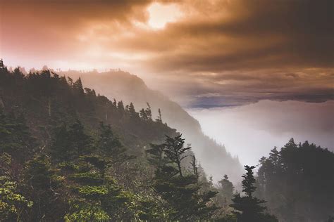 Grandfather Mountain Blue Ridge Mountains Of North Carolina Painting By