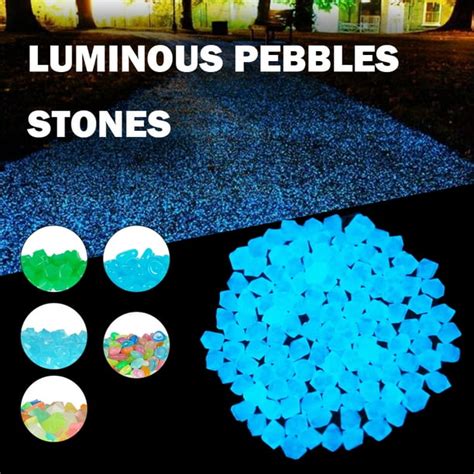 Mlfire 300pcs Luminous Stones Glowing Cobblestones Colorful Gravel