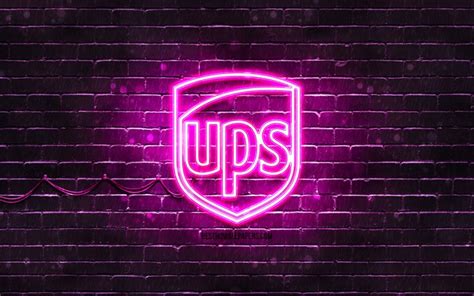Download Wallpapers Ups Purple Logo 4k Purple Brickwall Ups Logo