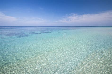 Tropical Beach With Blue Sky And Calm Blue Sea Surf Stock Photo Image