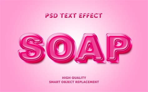 Realistic Soap Text Effect Premium PSD File