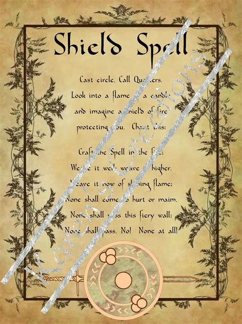 Shield Spell Spell Book Halloween Spell Book Wiccan Spell Book