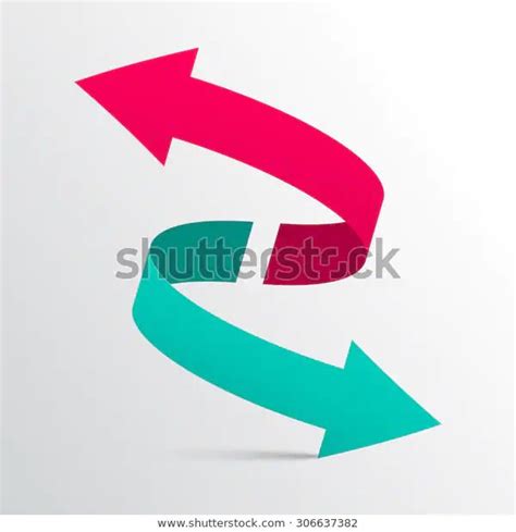 Two Arrows Pointing In Opposite Directions One Is Pink And The Other Is Green With An Arrow