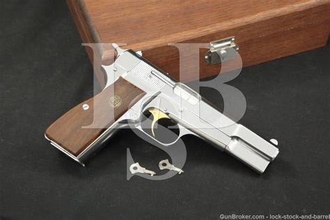 Fn Browning Hi Power Centennial 9mm Nickel Semi Automatic Pistol Mfd