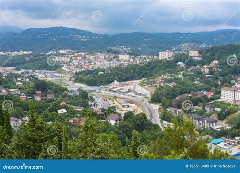 Sochi Russia 13 July 2018 Panoramic Top City And Mountain View