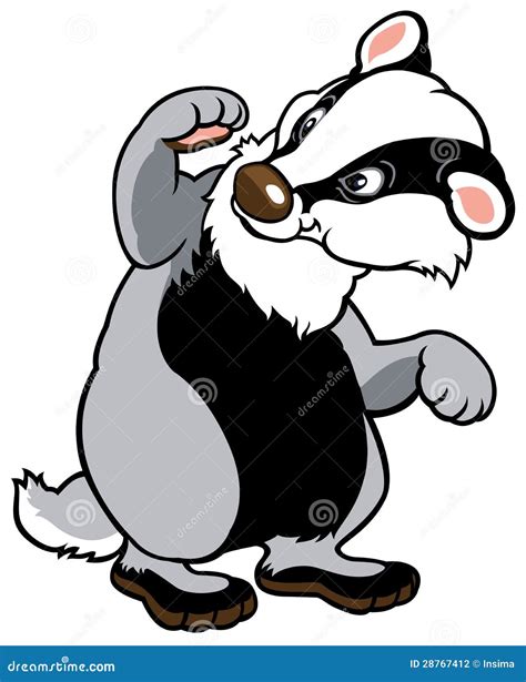 Cartoon Badger On A White Backgroundflat Cartoon Illustration For Kids