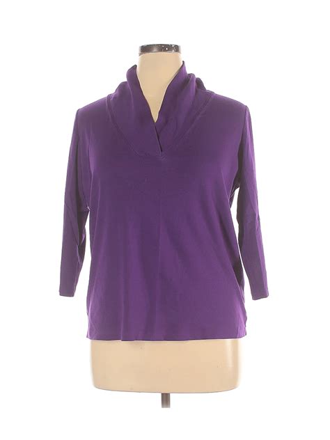 Jones New York Sport Women Purple 34 Sleeve Top 1x Plus Ebay