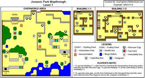 Jurassic Park Level 1 Map Map For Nes By Starfighters76 Gamefaqs
