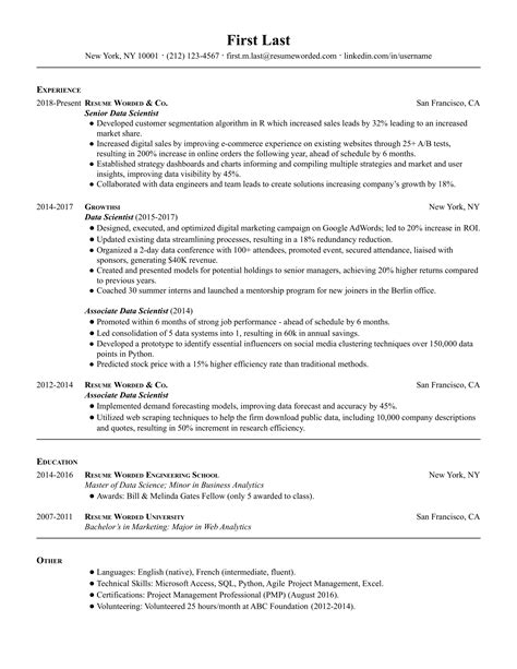 Uber Eats Driver Resume Example For Resume Worded Vrogue