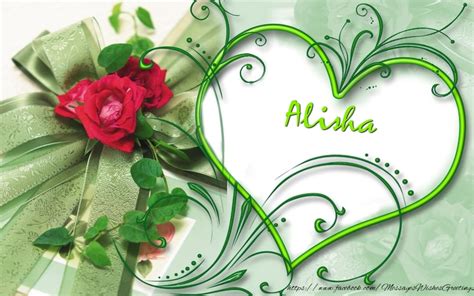 Name On My Heart Alisha 🌼 Flowers And Hearts Greetings Cards For Love