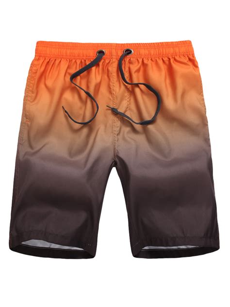 summer mens swimming shorts casual gradient print tie dye drawstring elastic waist holiday surf