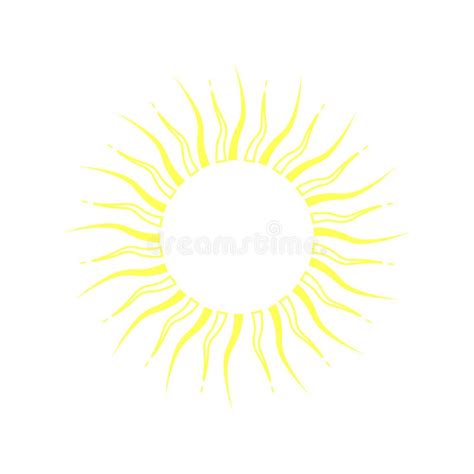 Vector De Sol Brillante Sobre Fondo Blanco Dibujo Minimalista