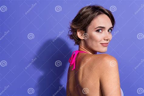 Profile Side Photo Of Adorable Stunning Girl With Tanned Skin Enjoy